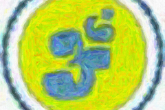 Hazy blue Om