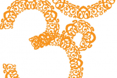 Orange  Rangoli Om