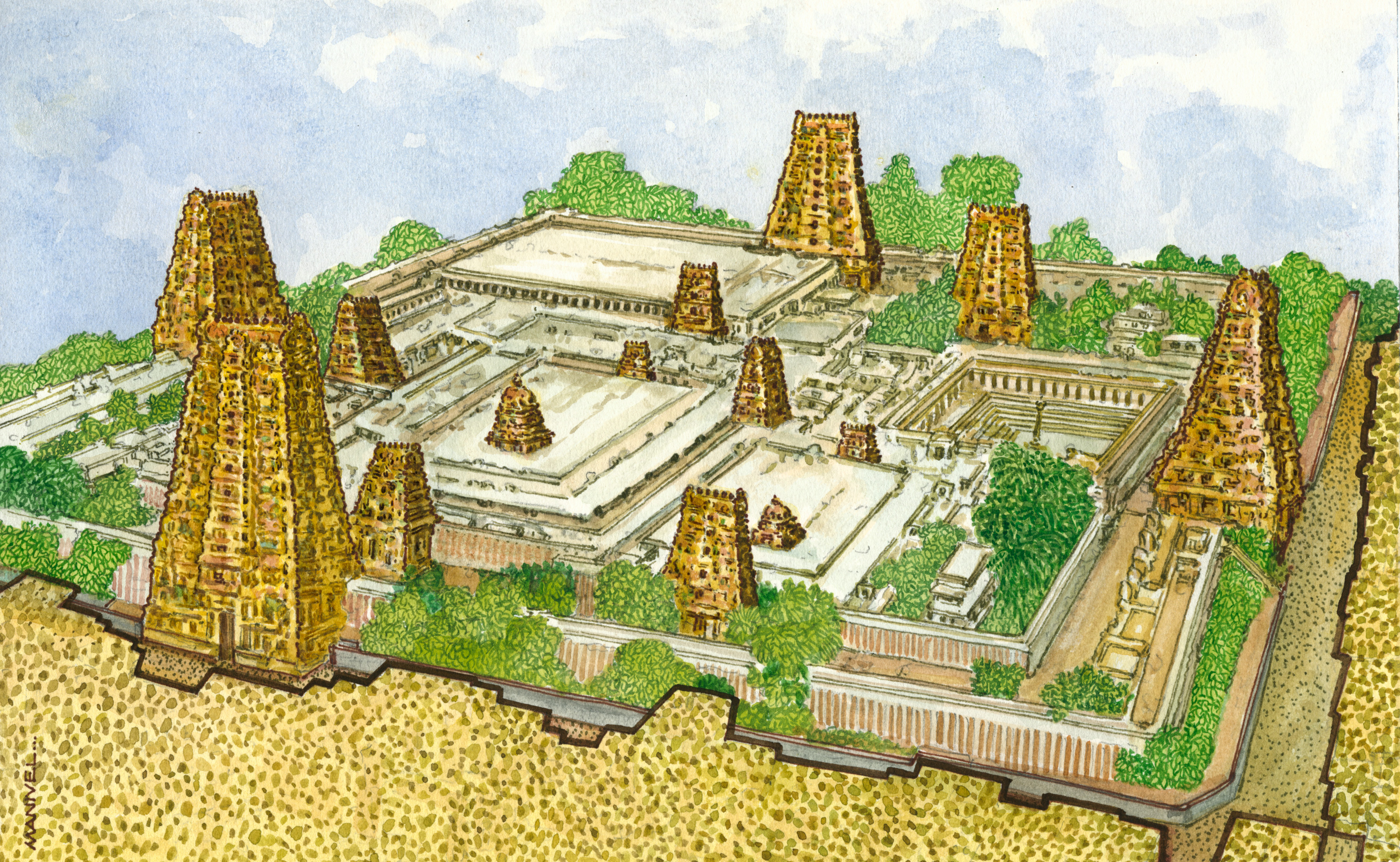 meenakshi temple plan